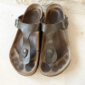 Birkenstock Brown Leather Thong Sandals